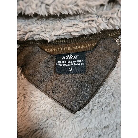 KUHL Flight Jacket Women's Sherpa Fleece Full Zip Stowaway Hood Size Small - Picture 10 of 13